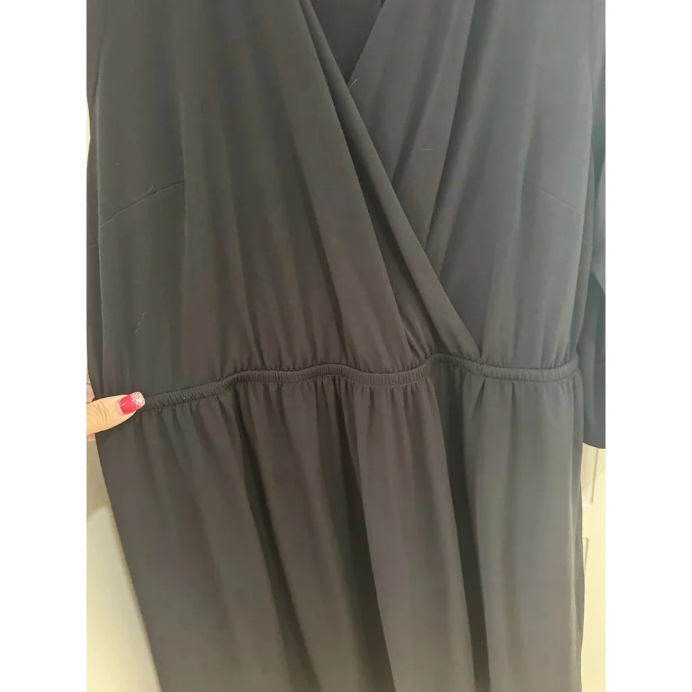 Womens Lane Bryant Black‎ Plus Size Dress Size 18/20 V Neck 3/4 Sleeve